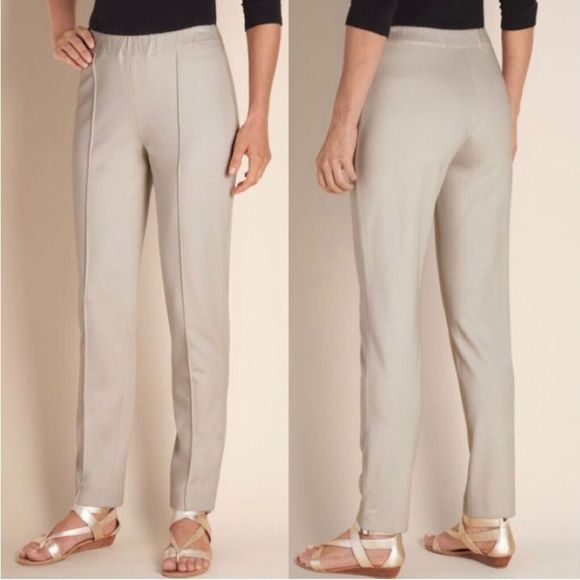 Soft Surroundings Pants - SOFT SURROUNDINGS  Skinny Stretch Pants Tan SMALL